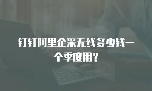钉钉阿里企采无线多少钱一个季度用？