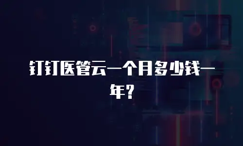 钉钉医管云一个月多少钱一年？