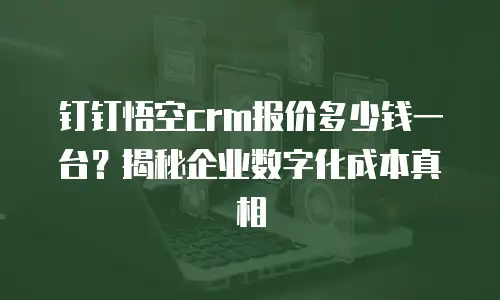 钉钉悟空crm报价多少钱一台？揭秘企业数字化成本真相