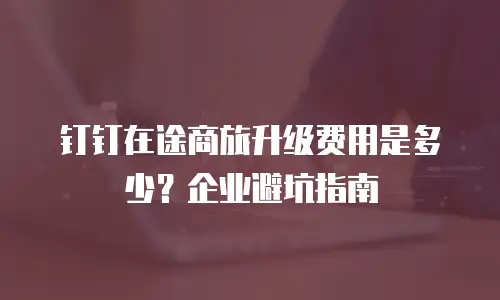 钉钉在途商旅升级费用是多少？企业避坑指南