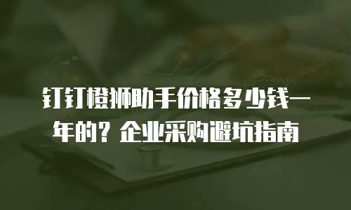 钉钉橙狮助手价格多少钱一年的？企业采购避坑指南
