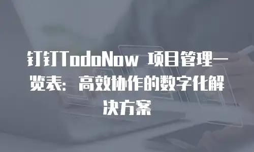 钉钉TodoNow 项目管理一览表：高效协作的数字化解决方案