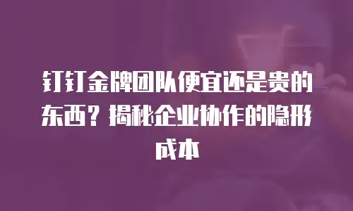 钉钉金牌团队便宜还是贵的东西？揭秘企业协作的隐形成本