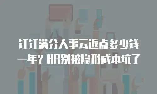 钉钉满分人事云返点多少钱一年？HR别被隐形成本坑了