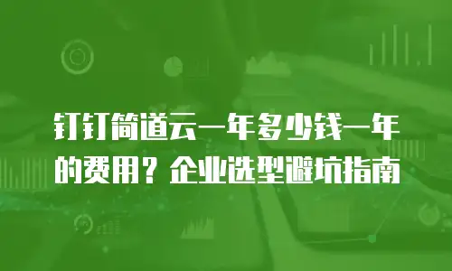 钉钉简道云一年多少钱一年的费用？企业选型避坑指南