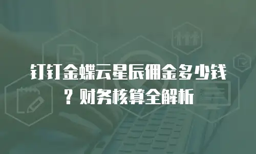 钉钉金蝶云星辰佣金多少钱？财务核算全解析