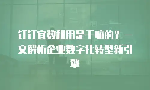 钉钉宜数租用是干嘛的？一文解析企业数字化转型新引擎