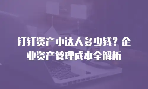 钉钉资产小达人多少钱？企业资产管理成本全解析
