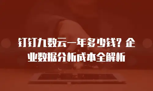钉钉九数云一年多少钱？企业数据分析成本全解析