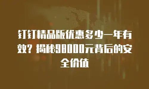 钉钉精品版优惠多少一年有效？揭秘98000元背后的安全价值