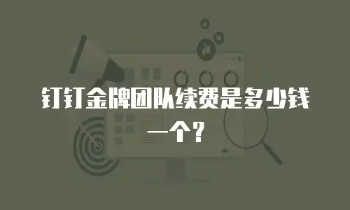 钉钉金牌团队续费是多少钱一个？