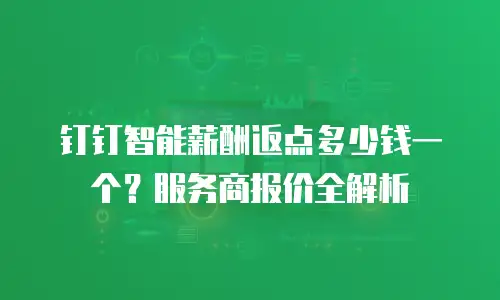 钉钉智能薪酬返点多少钱一个？服务商报价全解析