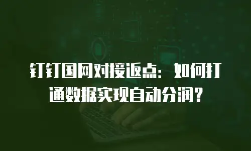 钉钉国网对接返点：如何打通数据实现自动分润？