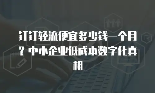 钉钉轻流便宜多少钱一个月？中小企业低成本数字化真相