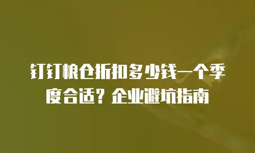 钉钉粮仓折扣多少钱一个季度合适？企业避坑指南