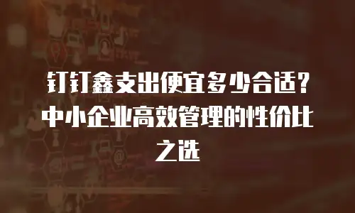 钉钉鑫支出便宜多少合适？中小企业高效管理的性价比之选
