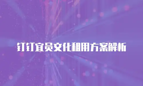 钉钉宜员文化租用方案解析