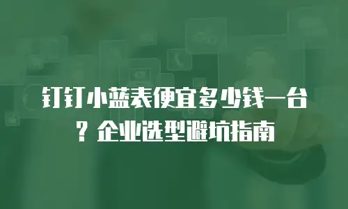 钉钉小蓝表便宜多少钱一台？企业选型避坑指南