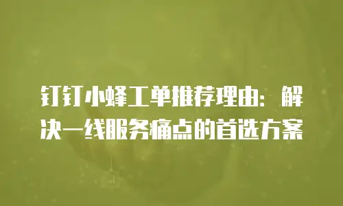 钉钉小蜂工单推荐理由：解决一线服务痛点的首选方案