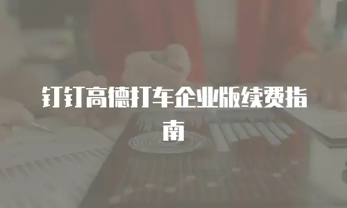 钉钉高德打车企业版续费指南