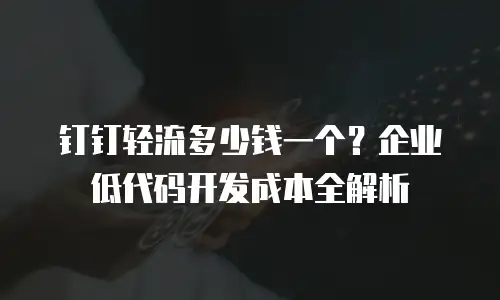 钉钉轻流多少钱一个？企业低代码开发成本全解析