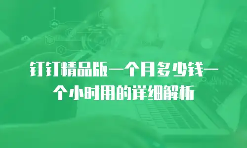 钉钉精品版一个月多少钱一个小时用的详细解析