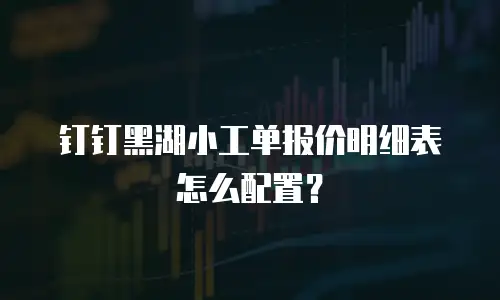 钉钉黑湖小工单报价明细表怎么配置？