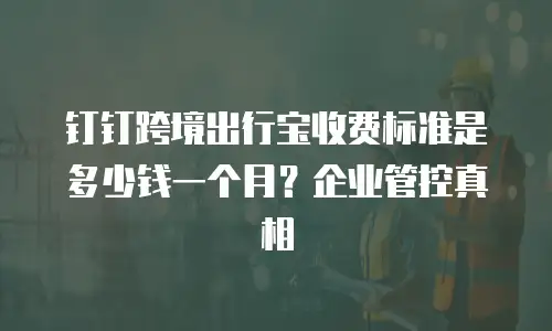 钉钉跨境出行宝收费标准是多少钱一个月？企业管控真相
