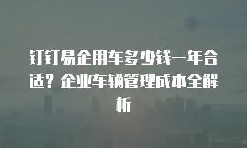 钉钉易企用车多少钱一年合适？企业车辆管理成本全解析