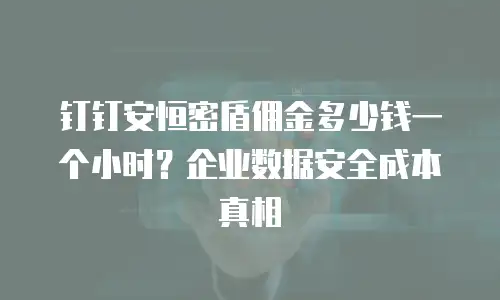 钉钉安恒密盾佣金多少钱一个小时？企业数据安全成本真相