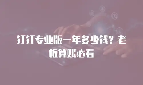 钉钉专业版一年多少钱？老板算账必看