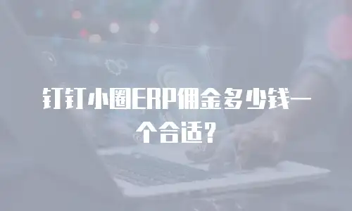 钉钉小圈ERP佣金多少钱一个合适？
