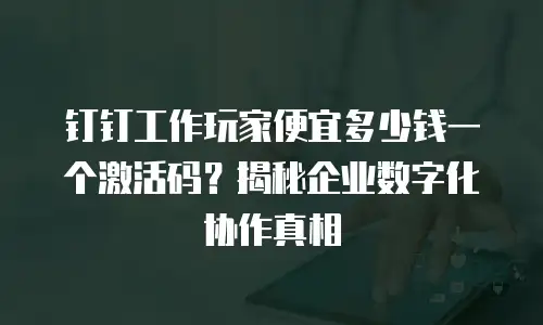 钉钉工作玩家便宜多少钱一个激活码？揭秘企业数字化协作真相