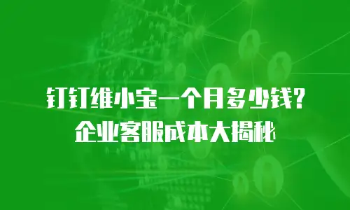 钉钉维小宝一个月多少钱？企业客服成本大揭秘