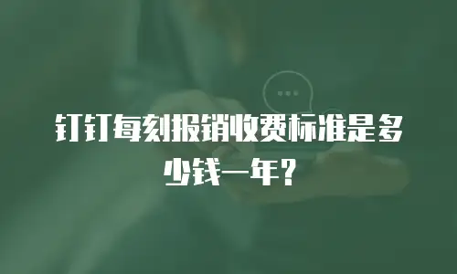 钉钉每刻报销收费标准是多少钱一年？