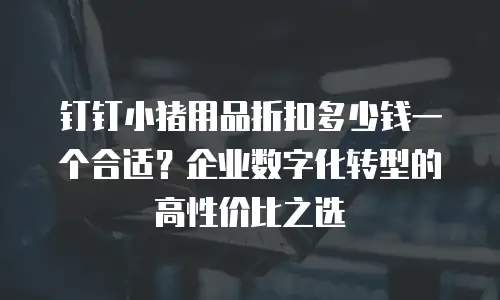 钉钉小猪用品折扣多少钱一个合适？企业数字化转型的高性价比之选