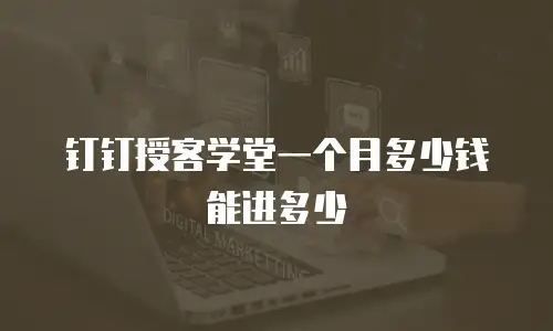 钉钉授客学堂一个月多少钱能进多少