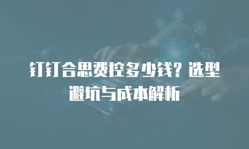 钉钉合思费控多少钱？选型避坑与成本解析