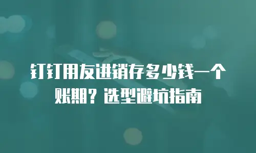 钉钉用友进销存多少钱一个账期？选型避坑指南