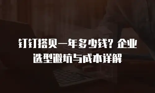 钉钉搭贝一年多少钱？企业选型避坑与成本详解