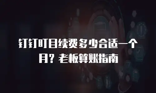 钉钉盯目续费多少合适一个月？老板算账指南