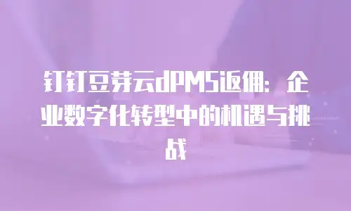 钉钉豆芽云dPMS返佣：企业数字化转型中的机遇与挑战