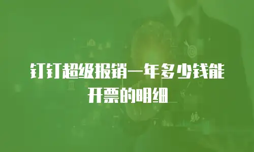 钉钉超级报销一年多少钱能开票的明细