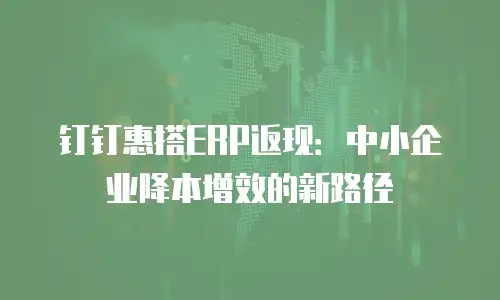 钉钉惠搭ERP返现：中小企业降本增效的新路径