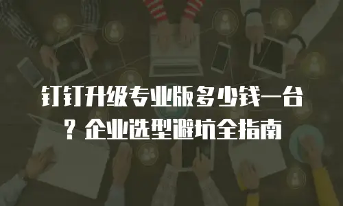 钉钉升级专业版多少钱一台？企业选型避坑全指南