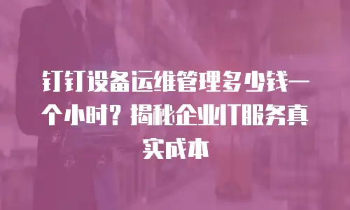 钉钉设备运维管理多少钱一个小时？揭秘企业IT服务真实成本