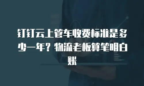 钉钉云上管车收费标准是多少一年？物流老板算笔明白账