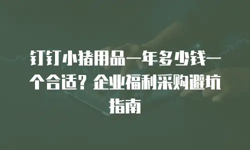 钉钉小猪用品一年多少钱一个合适？企业福利采购避坑指南