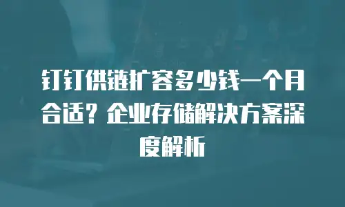 钉钉供链扩容多少钱一个月合适？企业存储解决方案深度解析
