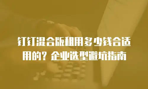 钉钉混合版租用多少钱合适用的？企业选型避坑指南